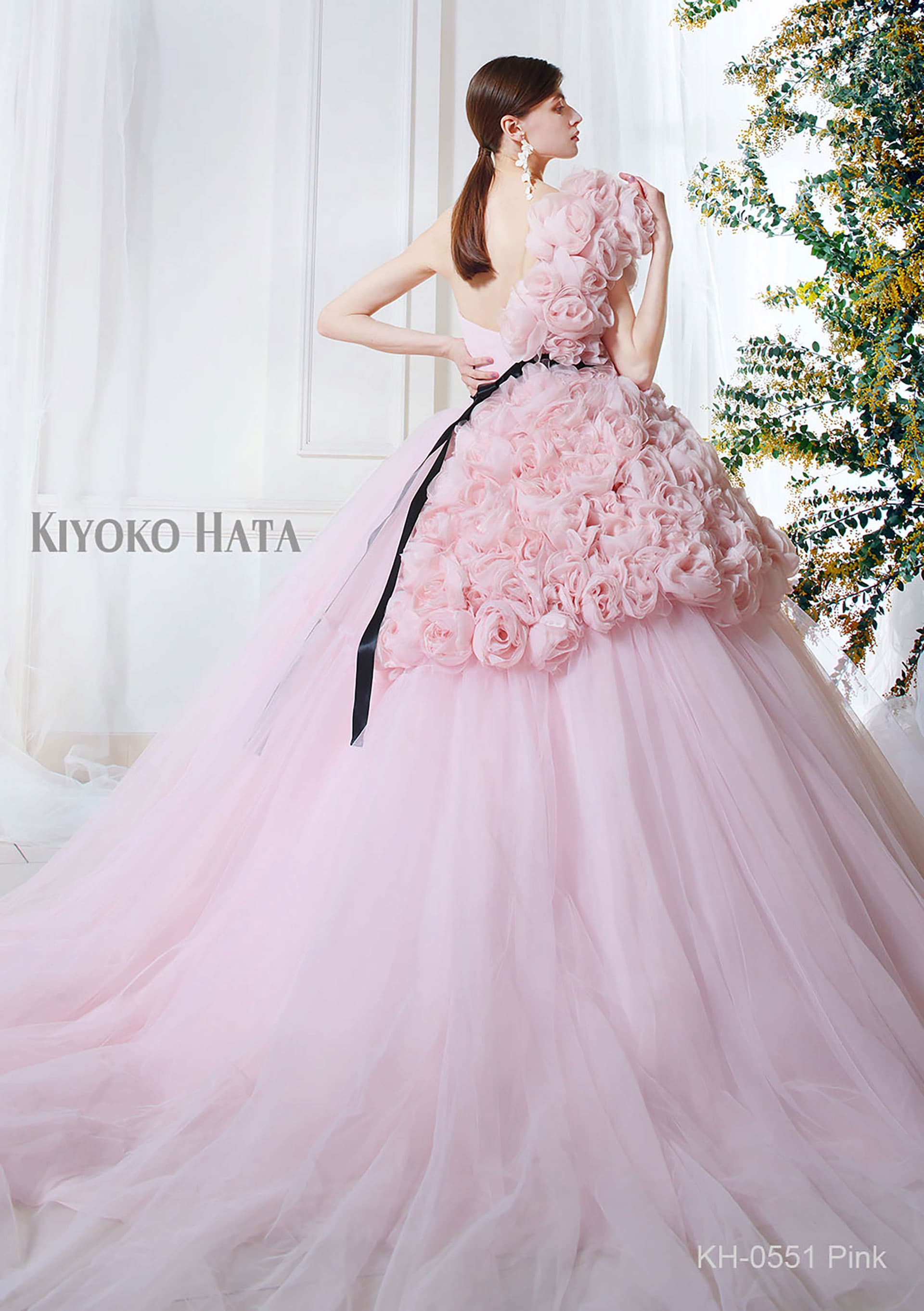 KIYOKO HATA ピンクカラードレス 9号-